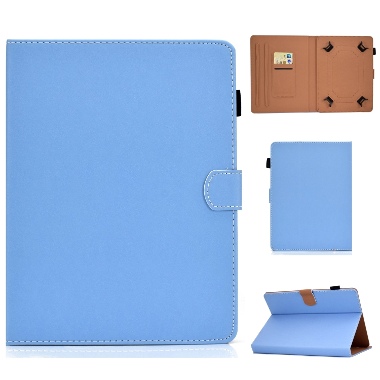 

For 10 inch Solid Color Tablet PC Universal Magnetic Horizontal Flip Leather Case with Card Slots & Holder(Blue)