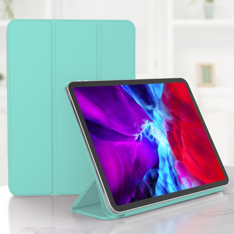 

For iPad Pro 11 (2020) PC + PU Magnetic Leather Case with Three-folding Holder(Mint Green)