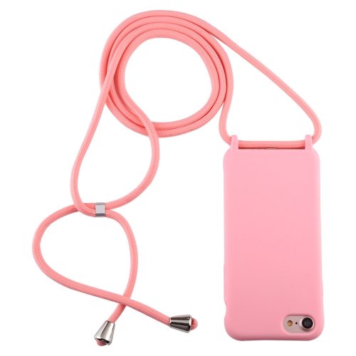 

For iPhone 6s Plus / 6 Plus Candy Color TPU Protective Case with Lanyard(Pink)