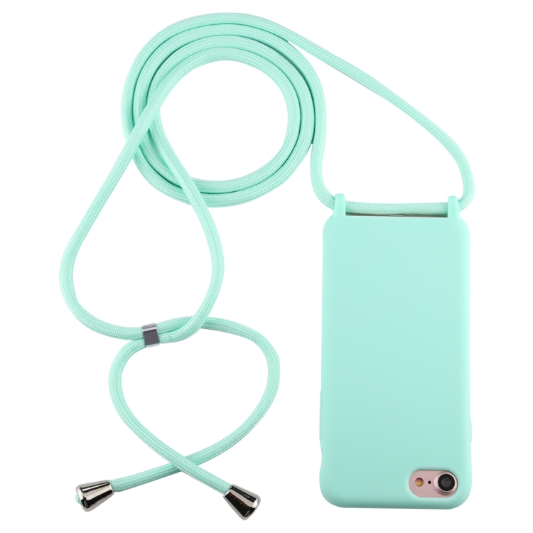 

For iPhone 6s Plus / 6 Plus Candy Color TPU Protective Case with Lanyard(Mint Green)