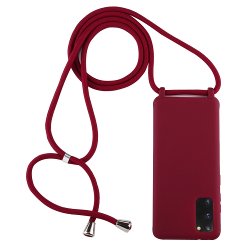 

For Galaxy S20+ Candy Color TPU Protective Case with Lanyard(Red)