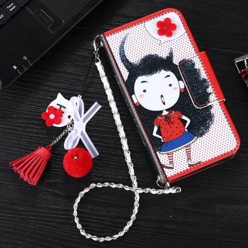 

For iPhone XS Max Colored Drawing Horizontal Flip PU Leather Case with Holder & Card Slots & Wallet & Lanyard(Little Girl)