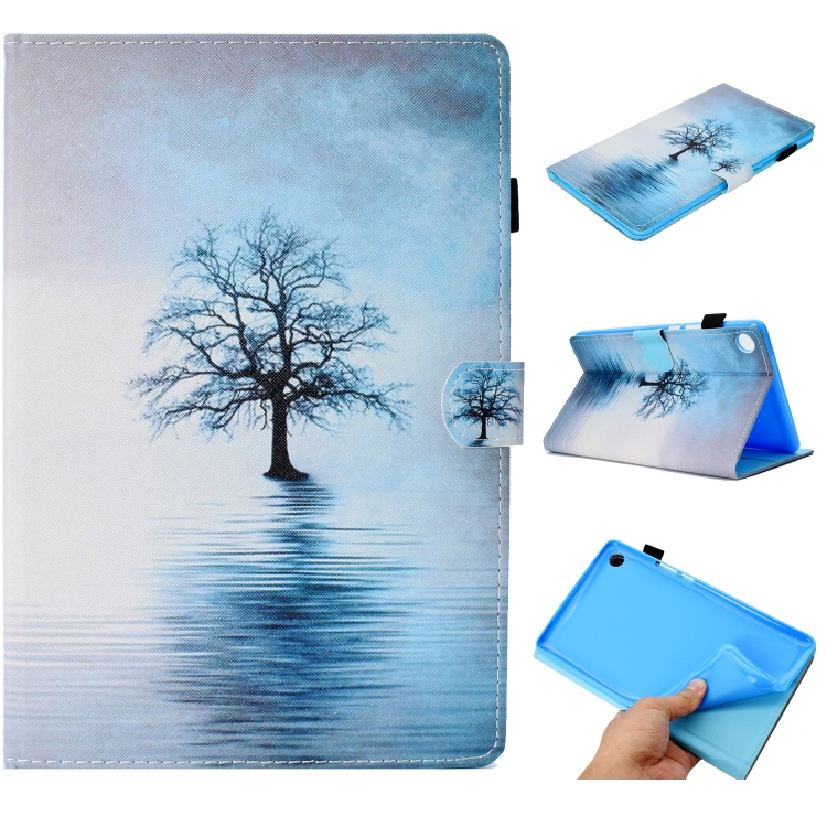 

For Huawei MediaPad M5 8.4 Painted Horizontal Flat Leather Case with Sleep Function & Card Slot & Buckle Anti-skid Strip & Bracket & Wallet(Tree in Water)