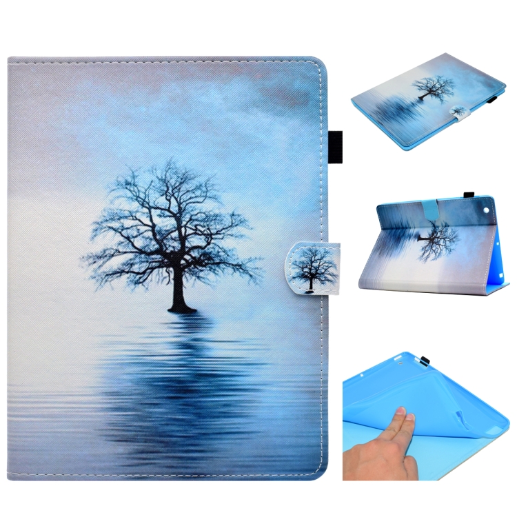

For iPad 2 / 3 / 4 Painted Horizontal Flat Leather Case with Sleep Function & Card Slot & Buckle Anti-skid Strip & Bracket & Wallet(Tree in Water)