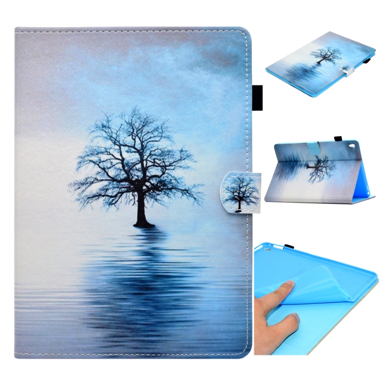 

For iPad Pro 9.7 inch Painted Horizontal Flat Leather Case with Sleep Function & Card Slot & Buckle Anti-skid Strip & Bracket & Wallet(Tree in Water)