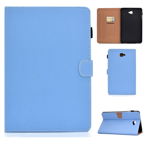 

For Galaxy Tab A 10.1(2016) T580 Solid Color Tablet PC Universal Magnetic Horizontal Flip Leather Case with Card Slots & Holder(Blue)