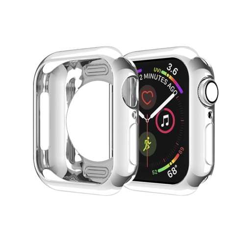 

For Apple Watch Series 3 & 2 & 1 38mm Plating TPU Round Hole Hollowing Protective Case(Silver)