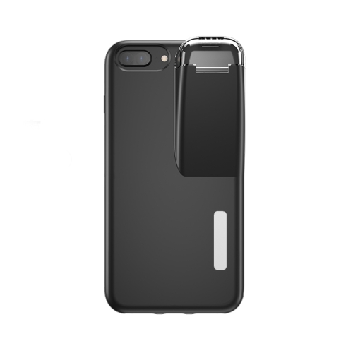 

For iPhone 7 Plus / 8 Plus TPU+PC Protective Case with Charging Compartment, Can Be Placed in AirPods 1 / 2(White + Black)