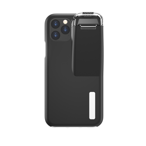 

For iPhone 11 Pro Max TPU+PC Protective Case with Charging Compartment, Can Be Placed in AirPods 1 / 2(White + Black)