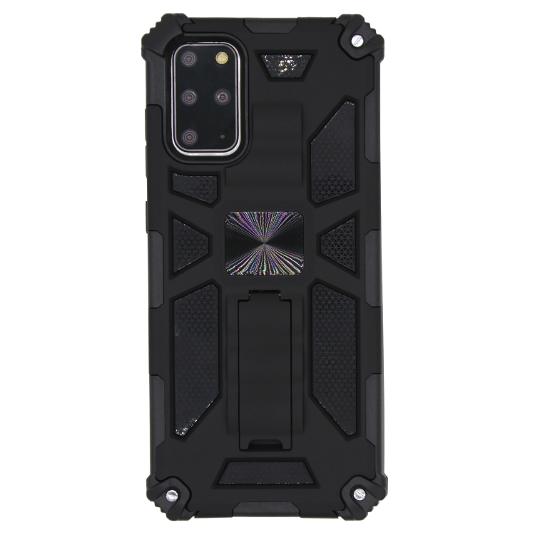 

For Galaxy S20 Plus Shockproof TPU + PC Magnetic Protective Case with Holder(Black)