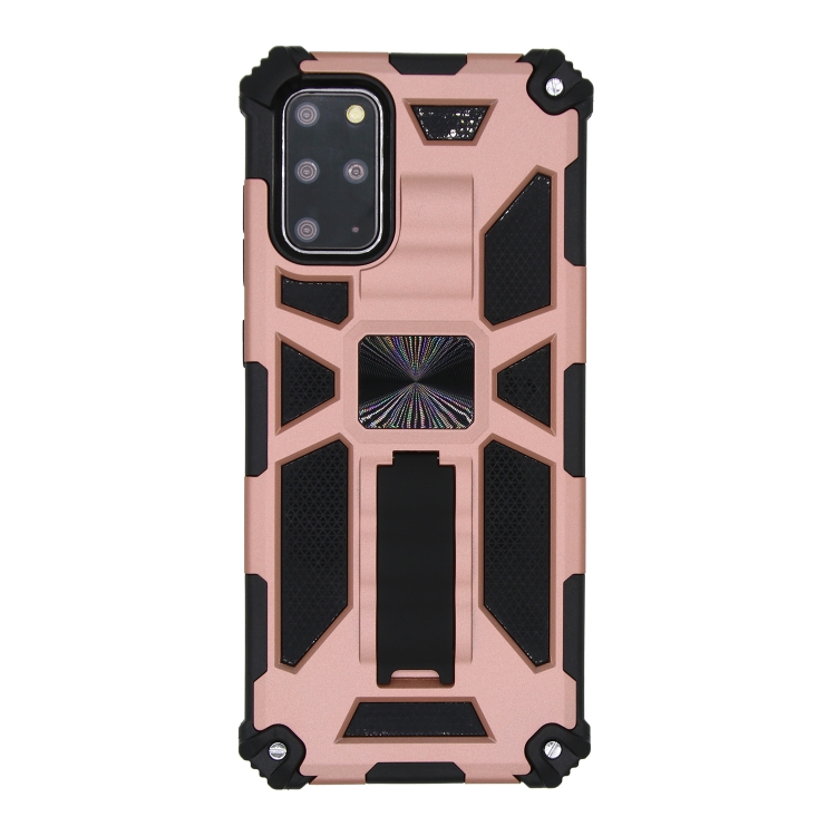 

For Galaxy S20 Plus Shockproof TPU + PC Magnetic Protective Case with Holder(Rose Gold)