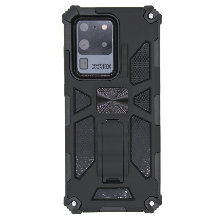 

For Galaxy S20 Ultra Shockproof TPU + PC Magnetic Protective Case with Holder(Black)