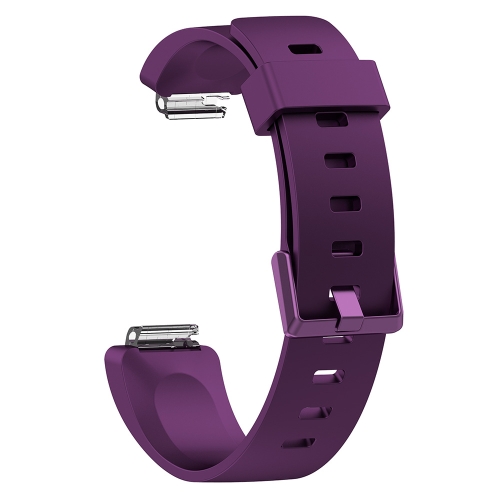 

For Fitbit Inspire / Inspire HR Glossy Surface Silicone Replacement Wrist Strap Watchband, Size:L(Dark Purple)