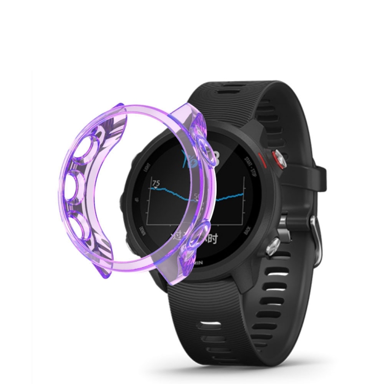 

For Garmin Forerunner 245 TPU Translucent Watch Case(Purple)