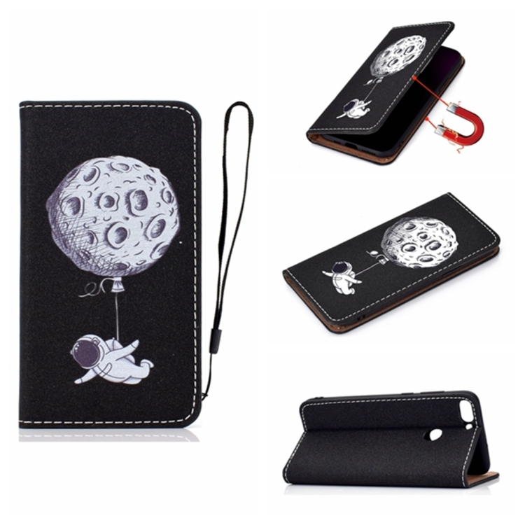 

For Huawei Enjoy 7s 3D Painting Horizontal Flip Leather Case with Holder & Card Slot & Lanyard(Spaceman)