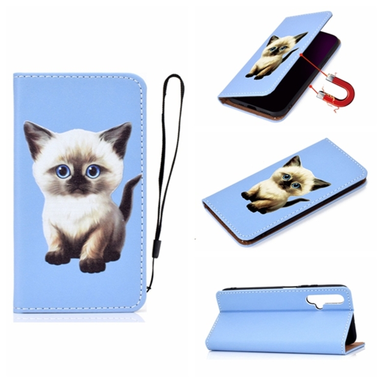 

For Huawei Honor 20 Pro 3D Painting Horizontal Flip Leather Case with Holder & Card Slot & Lanyard(Cat)