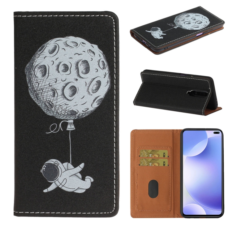 

For Xiaomi Redmi K30 Pure Color Painting Horizontal Flip Leather Case with Card Slots & Holder & Lanyard(Spaceman)