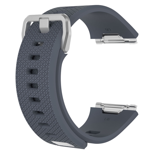 

For Fitbit Ionic Herringbone Texture Silicone Replacement Wrist Strap Watchband with Buckle, Size:S(Blue Grey)