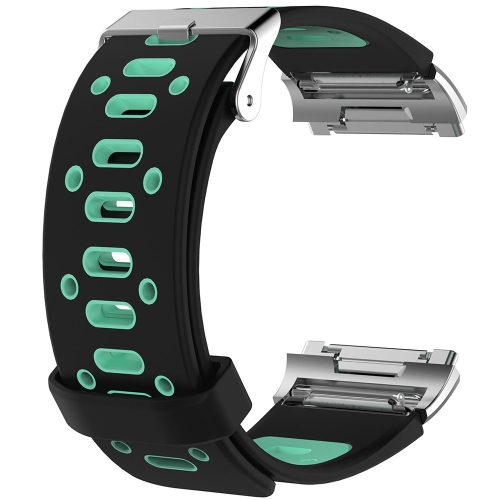 

For Fitbit Ionic Two-tone Silicone Replacement Wrist Strap Watchband with Buckle & Connector(Black + Green)