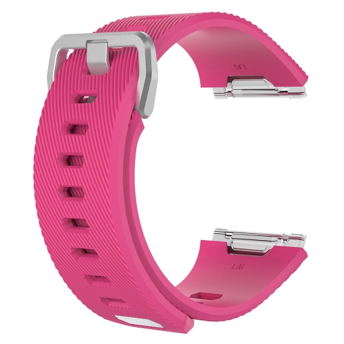 

For Fitbit Ionic Twill Texture Silicone Replacement Wrist Strap Watchband with Buckle, Size:S(Peach Red)