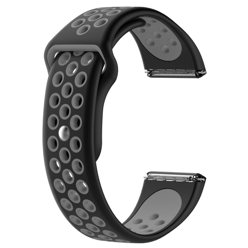 

For Fitbit Versa Two-tone Silicone Replacement Wrist Strap Watchband(Black + Grey)