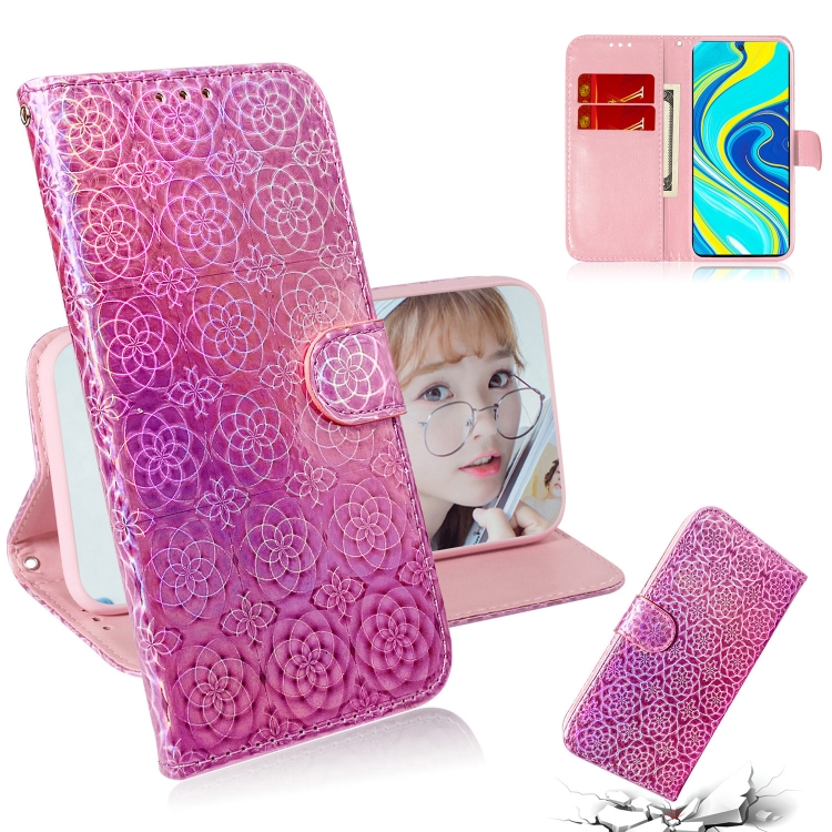 

For Xiaomi Redmi Note 9S & Note 9 Pro Max Solid Color Colorful Magnetic Buckle Horizontal Flip PU Leather Case with Holder & Card Slots & Wallet & Lanyard(Pink)