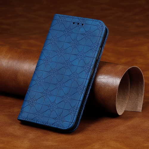 

For Huawei P Smart Z/Y9 Pime(2019) Lucky Flowers Embossing Pattern Magnetic Horizontal Flip Leather Case with Holder & Card Slots(Dark Blue)