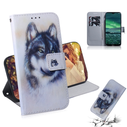 

For Nokia 2.3 Colored Drawing Horizontal Flip Leather Case with Holder & Card Slot & Wallet(White Wolf)