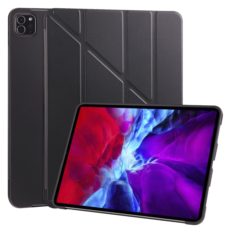 

For iPad Pro 11 (2020) Multi-folding Horizontal Flip PU Leather + Shockproof Honeycomb TPU Case with Holder(Black)