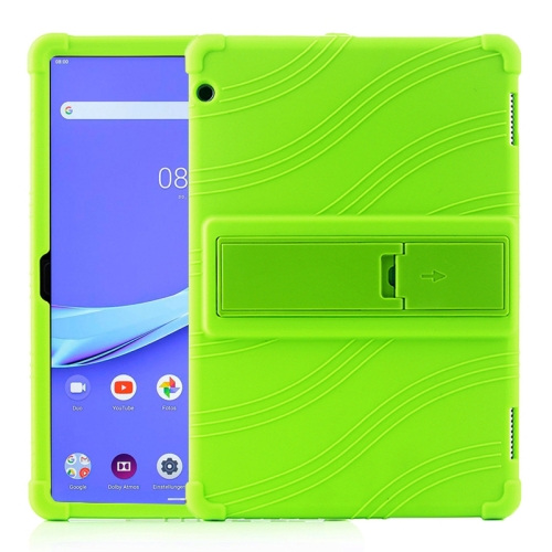 

For Lenovo Tab E10 Tablet PC Silicone Protective Case with Invisible Bracket(Green)