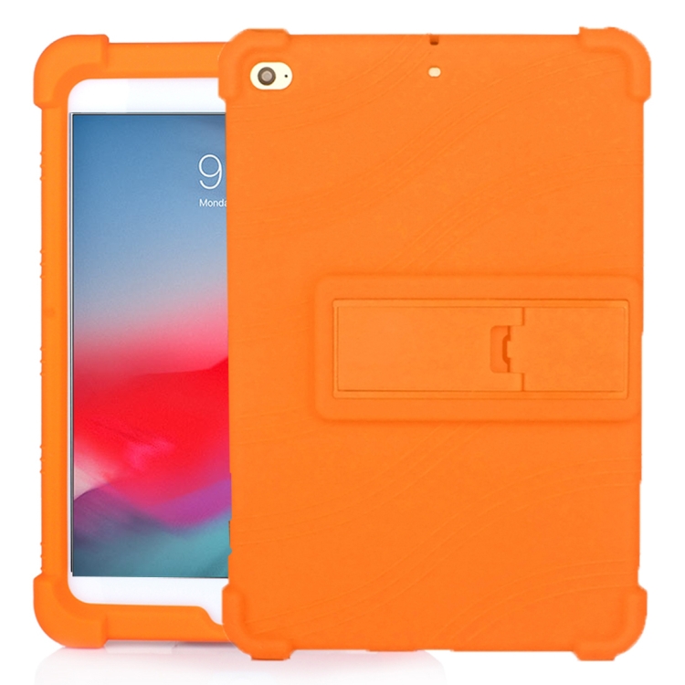 

For iPad mini 5 / 4 Tablet PC Silicone Protective Case with Invisible Bracket(Orange)