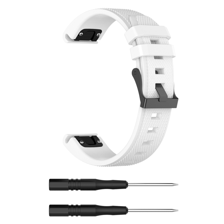 

For Garmin Fenix5 (22mm) Silicone Replacement Wrist Strap Watchband(White)