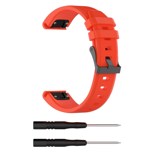 

For Garmin Fenix5 (22mm) Silicone Replacement Wrist Strap Watchband(Orange)