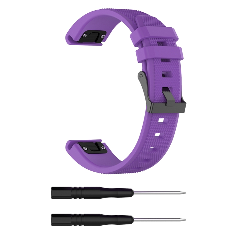 

For Garmin Fenix5 (22mm) Silicone Replacement Wrist Strap Watchband(Purple)
