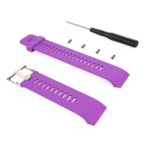 

For Garmin Forerunner 30 / 35 Silicone Replacement Wrist Strap Watchband(Purple)