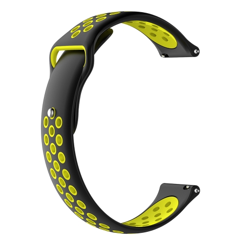 

For Garmin Fenix Chronos Two-colors Replacement Wrist Strap Watchband(Black Yellow)