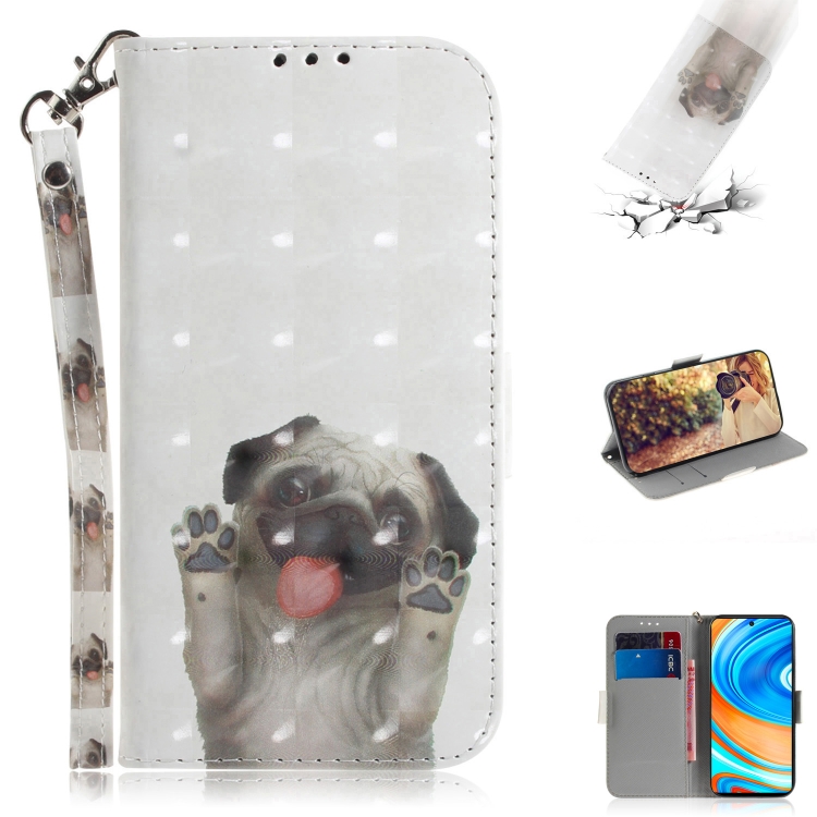 

For Xiaomi Redmi Note 9 Pro 3D Colored Drawing Horizontal Flip Leather Case with Holder & Card Slot & Wallet & Lanyard(Pekingese Dog)
