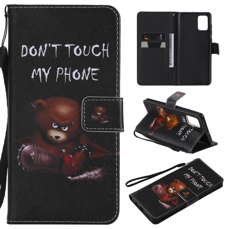 

For Galaxy A71 Painting Horizontal Flip Leather Case with Holder & Card Slot & Lanyard(Bear)
