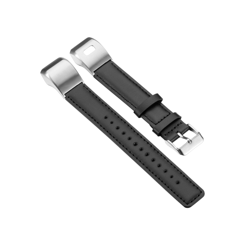 

For Garmin Vivosmart HR Plus Leather Replacement Wrist Strap Watchband(Black)