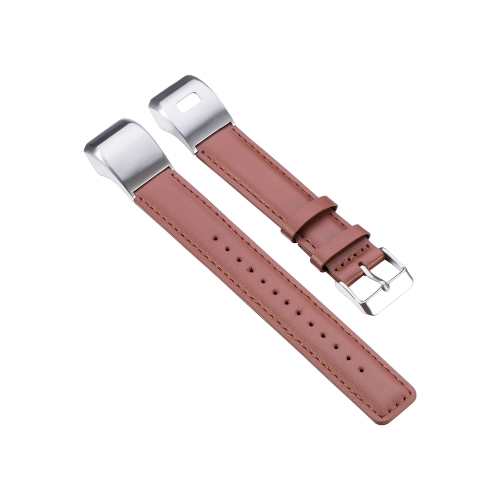 

For Garmin Vivosmart HR Plus Genuine Leather Replacement Wrist Strap Watchband(Brown)