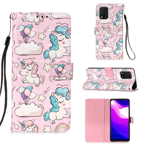 

For Xiaomi Mi 10 Lite 5G 3D Painting Horizontal Flip Leather Case with Holder & Card Slot & Lanyard(Pink Horse)