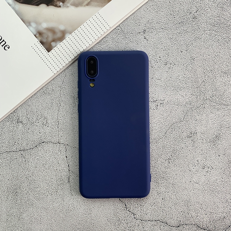 

For Huawei P20 Shockproof Frosted TPU Protective Case(Dark Blue)