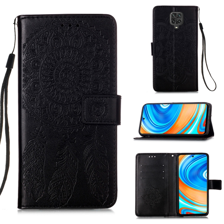 

For Xiaomi Redmi Note 9 Pro Max Dream Catcher Printing Horizontal Flip Leather Case with Holder & Card Slots & Wallet & Lanyard(Black)