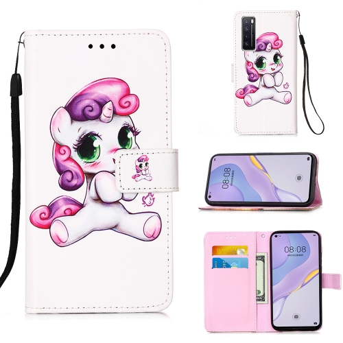 

For Huawei nova 7 5G Painting Horizontal Flip Leather Case with Holder & Card Slot & Wallet & Lanyard(Playful Pony)