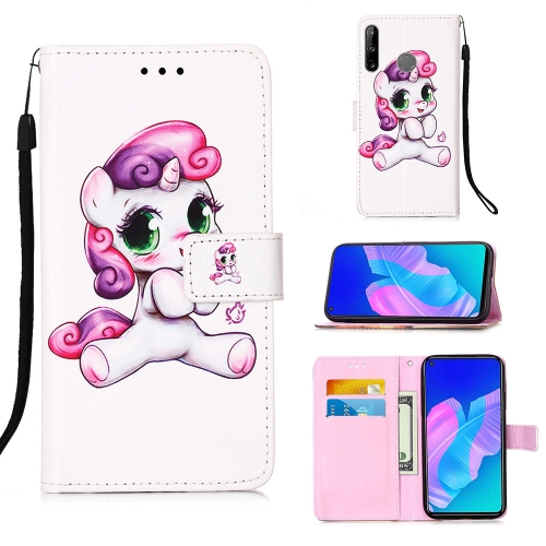 

For Huawei P40 Lite E / Y7P Painting Horizontal Flip Leather Case with Holder & Card Slot & Wallet & Lanyard(Playful Pony)