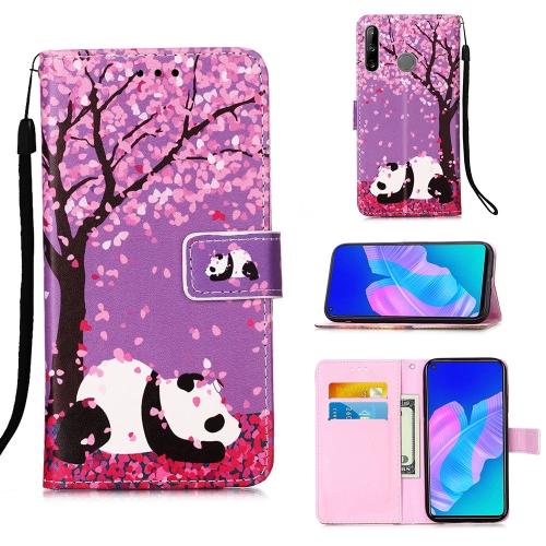 

For Huawei P40 Lite E / Y7P Painting Horizontal Flip Leather Case with Holder & Card Slot & Wallet & Lanyard(Sakura Panda)