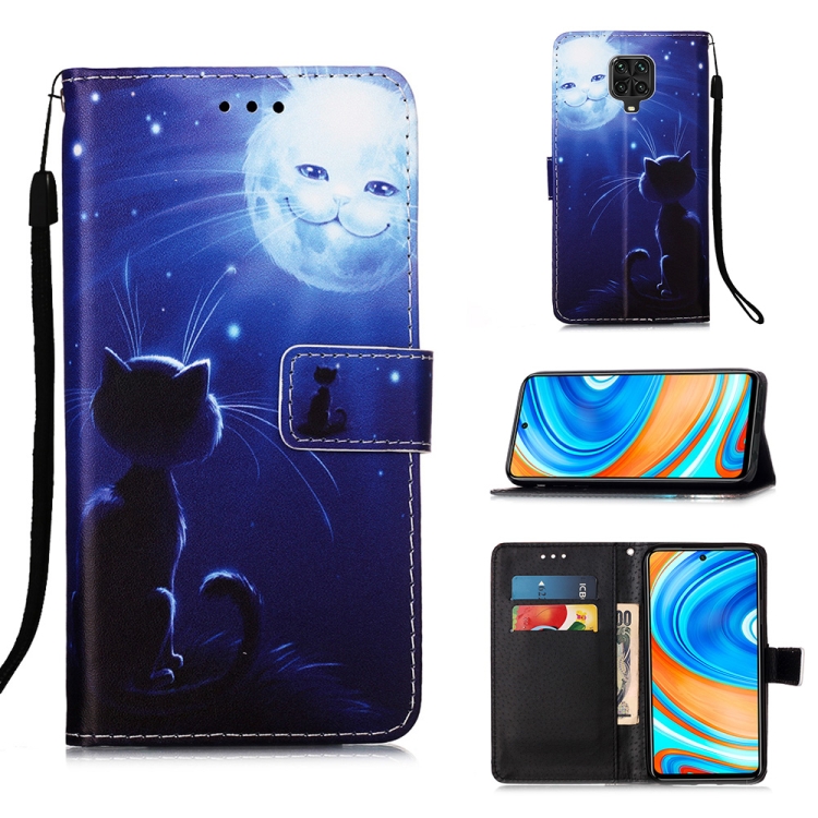 

For Xiaomi Redmi Note 9S Painting Horizontal Flip Leather Case with Holder & Card Slot & Wallet & Lanyard(Cat and Sun)