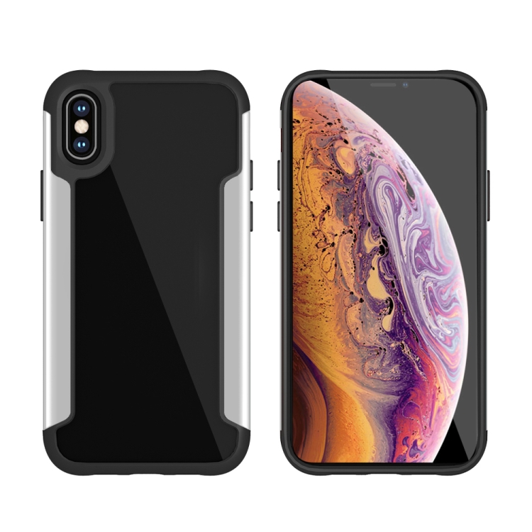 

For iPhone X / XS Iron Man Series Metal PC + TPU Protective Case(Silver)