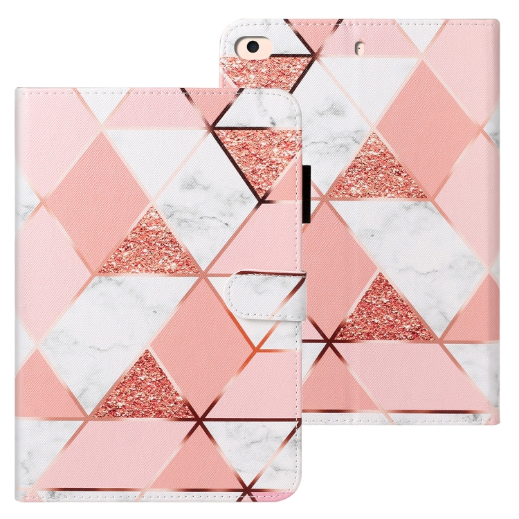 

For iPad Mini / 5 / 4 / 3 / 2 Cross Texture Painted Horizontal Leather Case with Sleep / Wake-up Function & Card Slot & Holder & Wallet(Pink Marble)