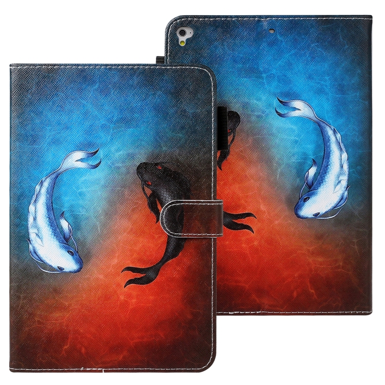 

For iPad Air Cross Texture Painted Horizontal Leather Case with Sleep / Wake-up Function & Card Slot & Holder & Wallet(Fish)